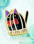 Fits I Sits Black Cat Pin Enamel Pin